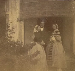 [Gravin Canning met Gasten, Regeringshuis, Allahabad], 1858