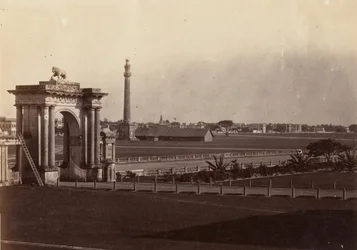[Uitzicht op Chowringhee vanuit het Gouvernementshuis, Calcutta], 1858-61