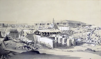 Bouw van het Stationaire Machinehuis, Camden Town, 26 april 1837