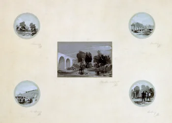 Het schoonmaken, bouwen, nivelleren en openen van de LBR, ca. 1838