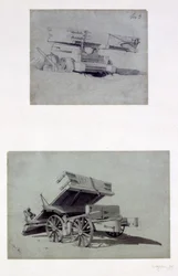 Twee voorbeelden van aannemers die wagons kantelen, 1830s
