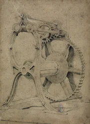 Lier of krabmechanisme voor het winden van kettingen, 1830s