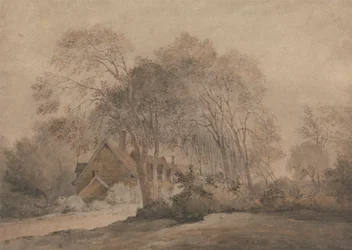 Een huis tussen bomen