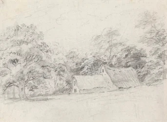 Twee Gebouwen Tussen Bomen