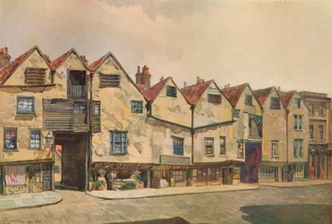 Oude woningen in Bermondsey Street, Bermondsey, Londen, 1886