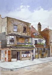 Hoek van Cheyne Walk en Lawrence Street, Chelsea, Londen, 1883