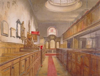 Interieur van de Heilige Drie-eenheid, Minories, Londen, 1881