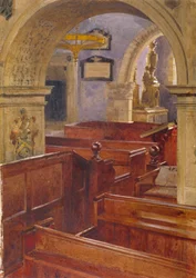 Interieur van All Saints Church, Chelsea, Londen, 1880