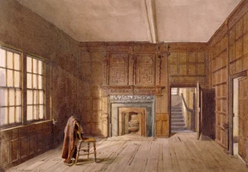 Interieur van de kamer van Sir John Spencer in Canonbury House, Islington, Londen, 1887