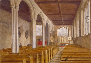 Interieur van de kapel van St. Peter ad Vincula, Tower of London, Stepney, Londen