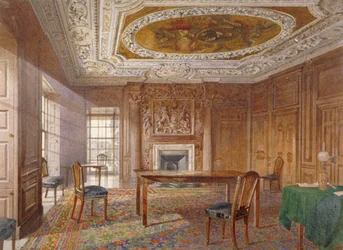 Interieur van de Oak Room, New River Head, Finsbury, Londen, 1886