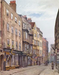 Verloren Londen: Holywell Street, kijkend naar het Westen