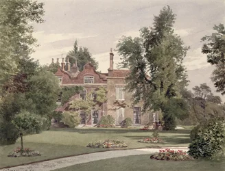 Zijaanzicht van Raleigh House, Brixton Hill, Lambeth, 1887