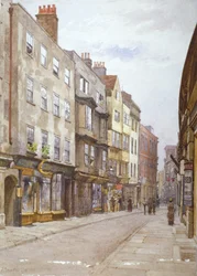 Uitzicht op Hollywell Street naar het westen, Westminster, Londen, 1882