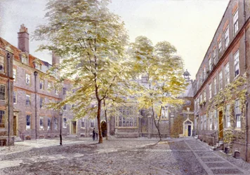 Uitzicht op Staple Inn, Londen, 1882