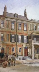 Uitzicht op nr. 24 Cheyne Row, Chelsea, Londen