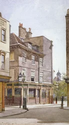 Uitzicht op de Crooked Billet Inn, King Street, Stepney, Londen, 1886
