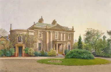 Uitzicht op de voorkant van Carroun House, South Lambeth Road, Lambeth, Londen, 1887
