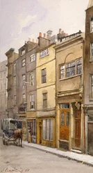 Uitzicht op de hal van de parochieklerk, Silver Street, Londen, 1888