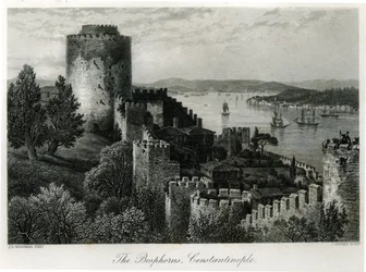 De Bosporus, Constantinopel, gegraveerd door J. Godfrey