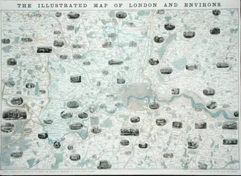 De Geïllustreerde Kaart van Londen en Omgeving, ca. 1845-55