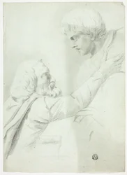 Man en jongen met baard (van Bas-Relief)