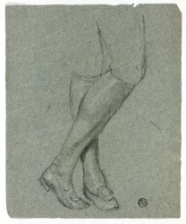 Gekruiste benen van staande figuur