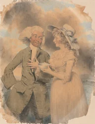 John Edwin en Mrs. Mary Wells als Lingo en Cowslip in "The Agreeable Surprise"