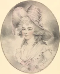 Portret van een dame, naar links gericht