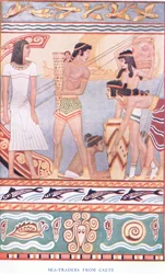 Zeehandelaren uit Kreta, illustratie uit Myths of Crete and Pre-Hellenic Europe, uitgegeven door de Gresham Publishing Company Limited 1920s