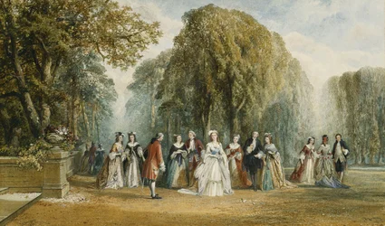 De Introductie: Elegante Figuren in een Tuin, 1870