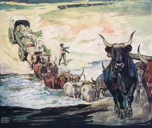 De rivier oversteken, illustratie uit 