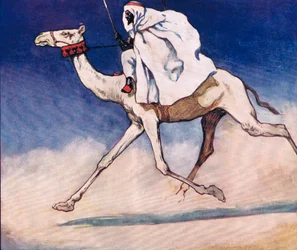 Rijden op een kameel, illustratie uit 