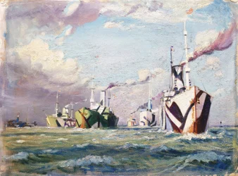 Een Cunarder (stoomschip), ca. 1918