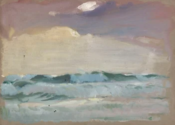 Grijze zee in maanlicht, Port Leven