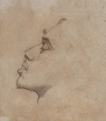 Portret Hoofd van Dante Gabriel Rossetti