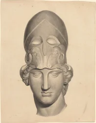 Antiek Hoofd met een Helm