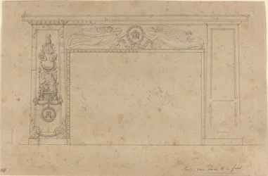 Ontwerp voor de schoorsteenmantel in de troonzaal, Buckingham Palace