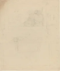 Ontwerpen voor een monument voor Sir William Jones (?) [recto en verso]