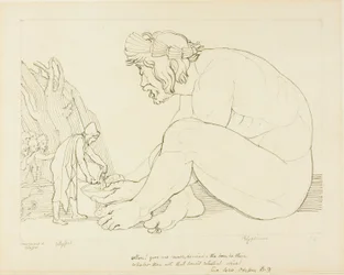 Polyphemus smeekt Odysseus om meer wijn