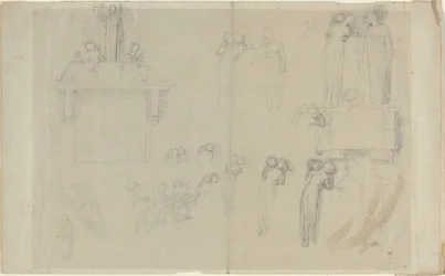Blad met Studies [recto en verso]