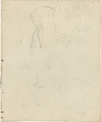 Blad met studies (recto en verso)