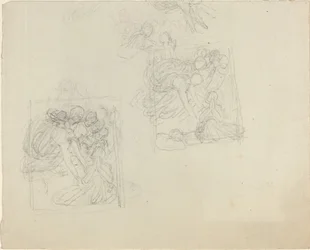 Studies voor een Monument met Engelen Die Reiken naar een Biddend Figuur [recto en verso]