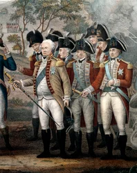 Britse officieren Tarleton, Cornwallis, Abercrombie, O