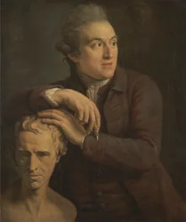 Joseph Nollekens met Zijn Buste van Laurence Sterne