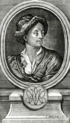 Matthew Prior, gegraveerd door J. Clark, 1722