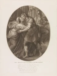 De ontmoeting van Odysseus en Penelope, gegraveerd door Francesco Bartolozzi