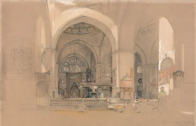 Interieur van de Grote Moskee, (Ulucami) Bursa, Turkije