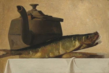 Een Engels ontbijt, ca.1890 (olieverf op academiekarton)