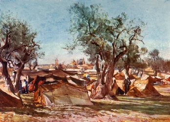 Bedoeïenenkamp buiten de noordelijke muur van Jeruzalem, 1902